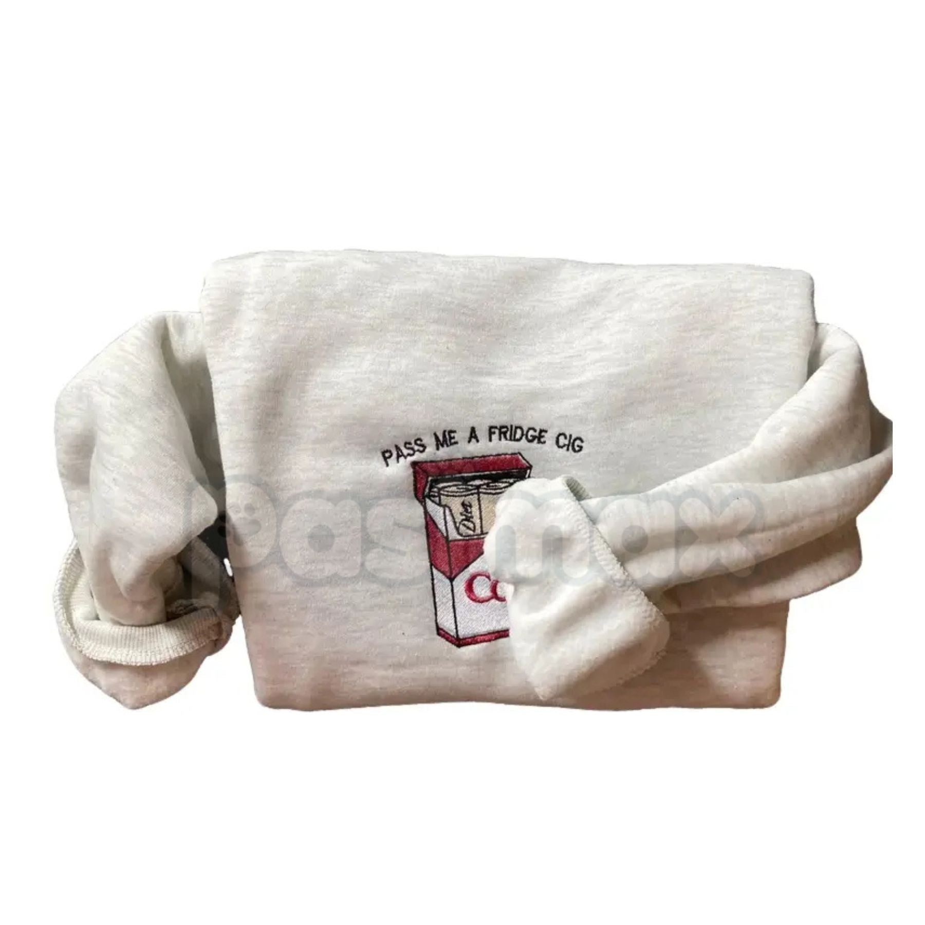 Funny Embroidered "Pass Me A Fridge" Sweatshirt – Humorous Quote Crewneck - Starry Skies Austin