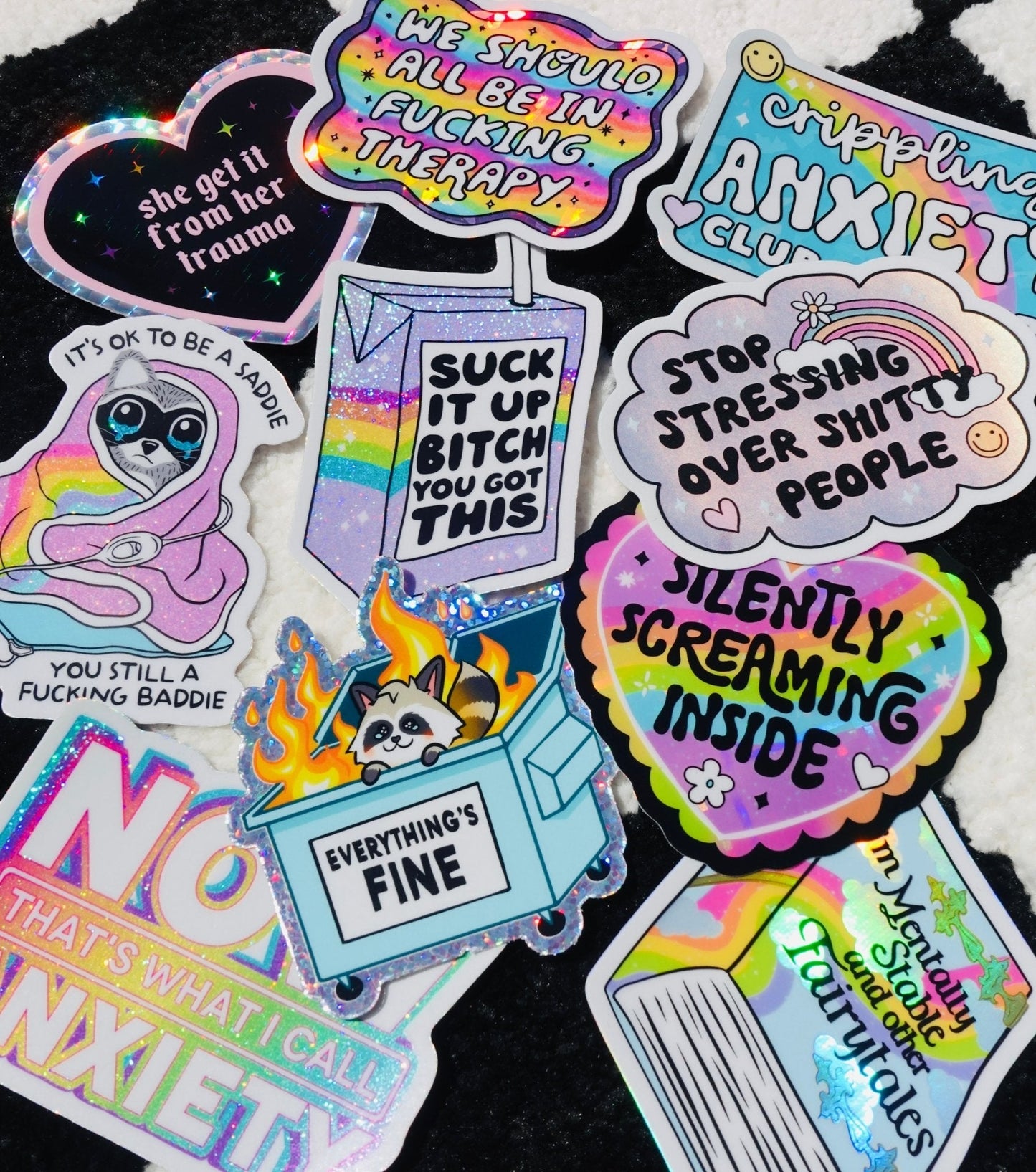 Funny Mental Health Sticker Pack - Starry Skies Austin