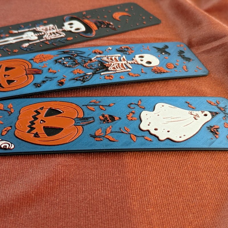 Ghost & Pumpkin Textured Bookmark - Starry Skies Austin