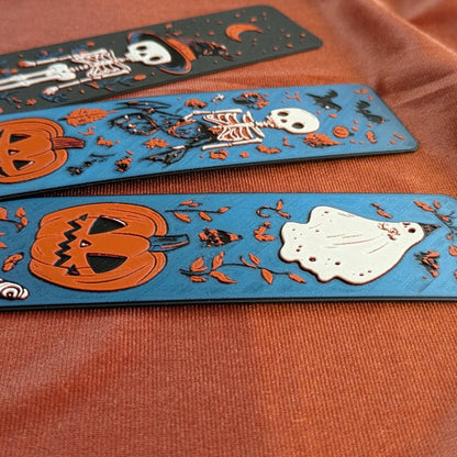 Ghost & Pumpkin Textured Bookmark - Starry Skies Austin