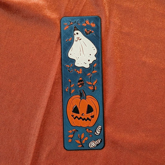 Ghost & Pumpkin Textured Bookmark - Starry Skies Austin