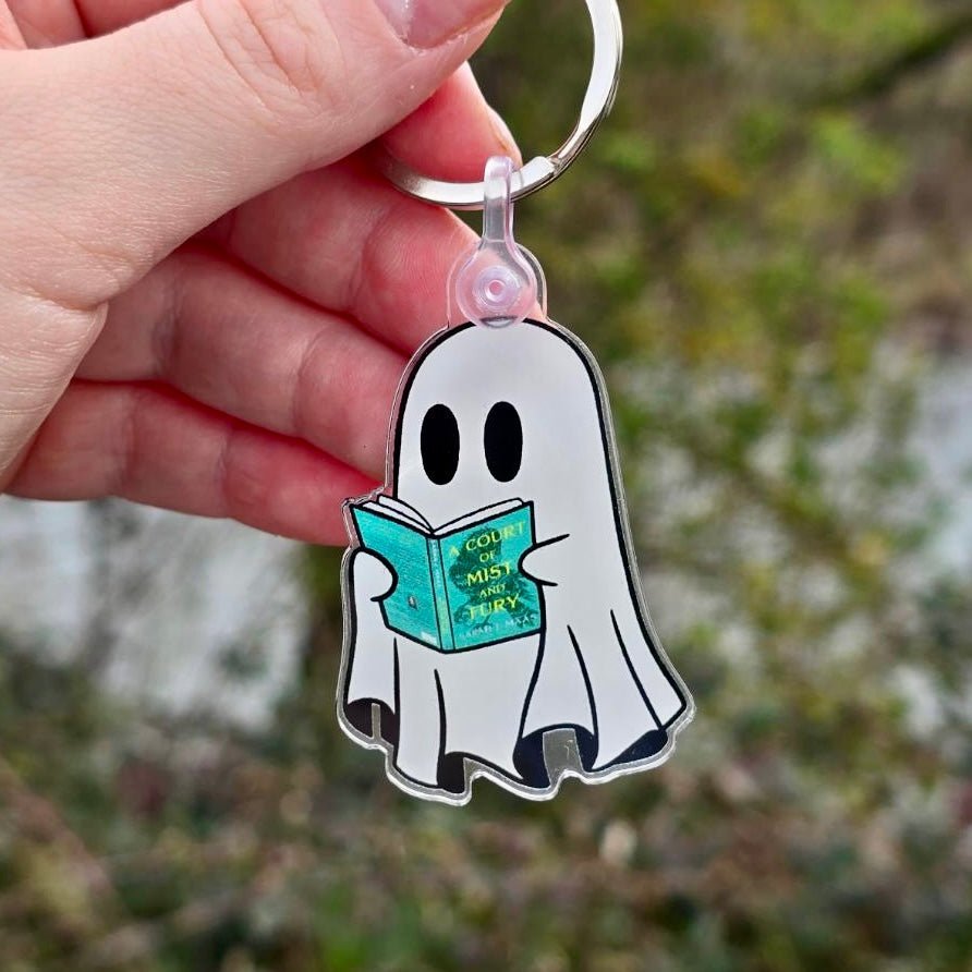 Ghost Reading A Court if Mist and Fury Keychain - Starry Skies Austin