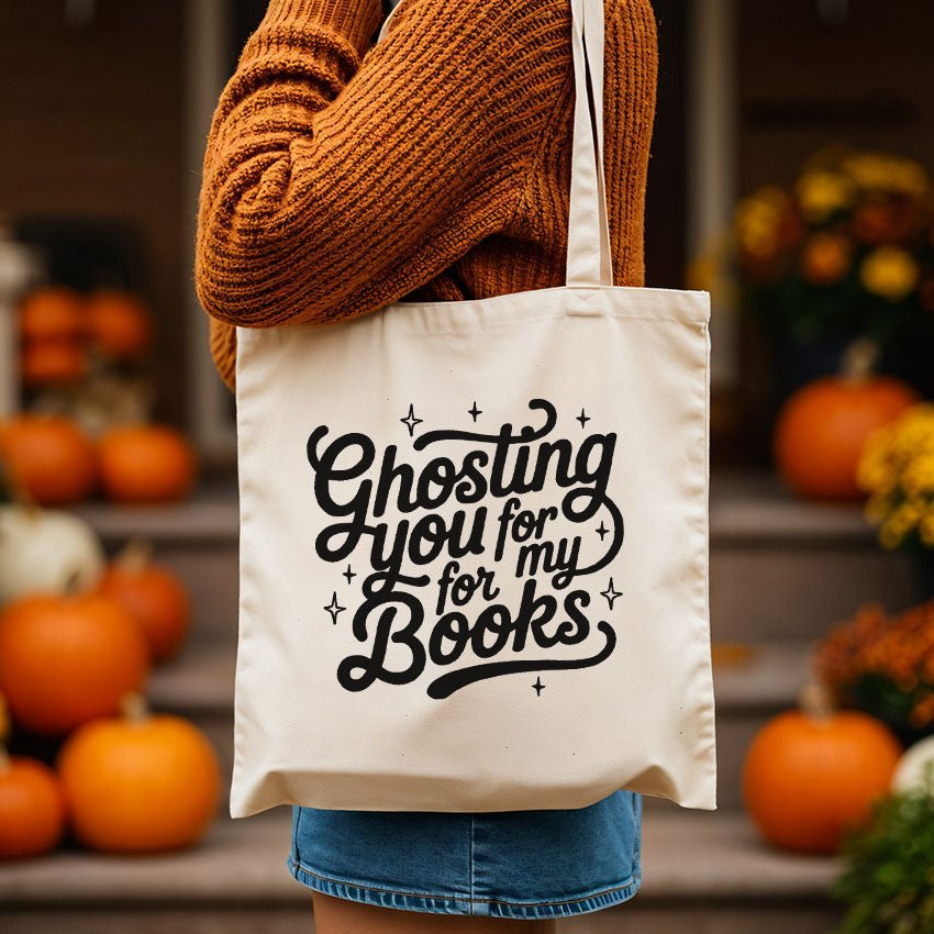 Ghosting You for My Books Canvas Tote Bag - Starry Skies Austin