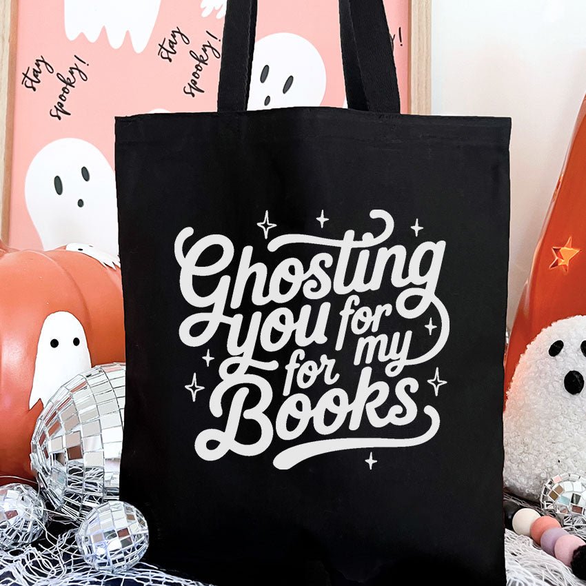 Ghosting You for My Books Canvas Tote Bag - Starry Skies Austin