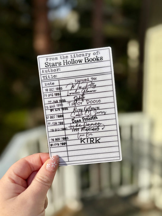 Gilmore Girls Inspired Library Borrow Card Bookmark - Starry Skies Austin