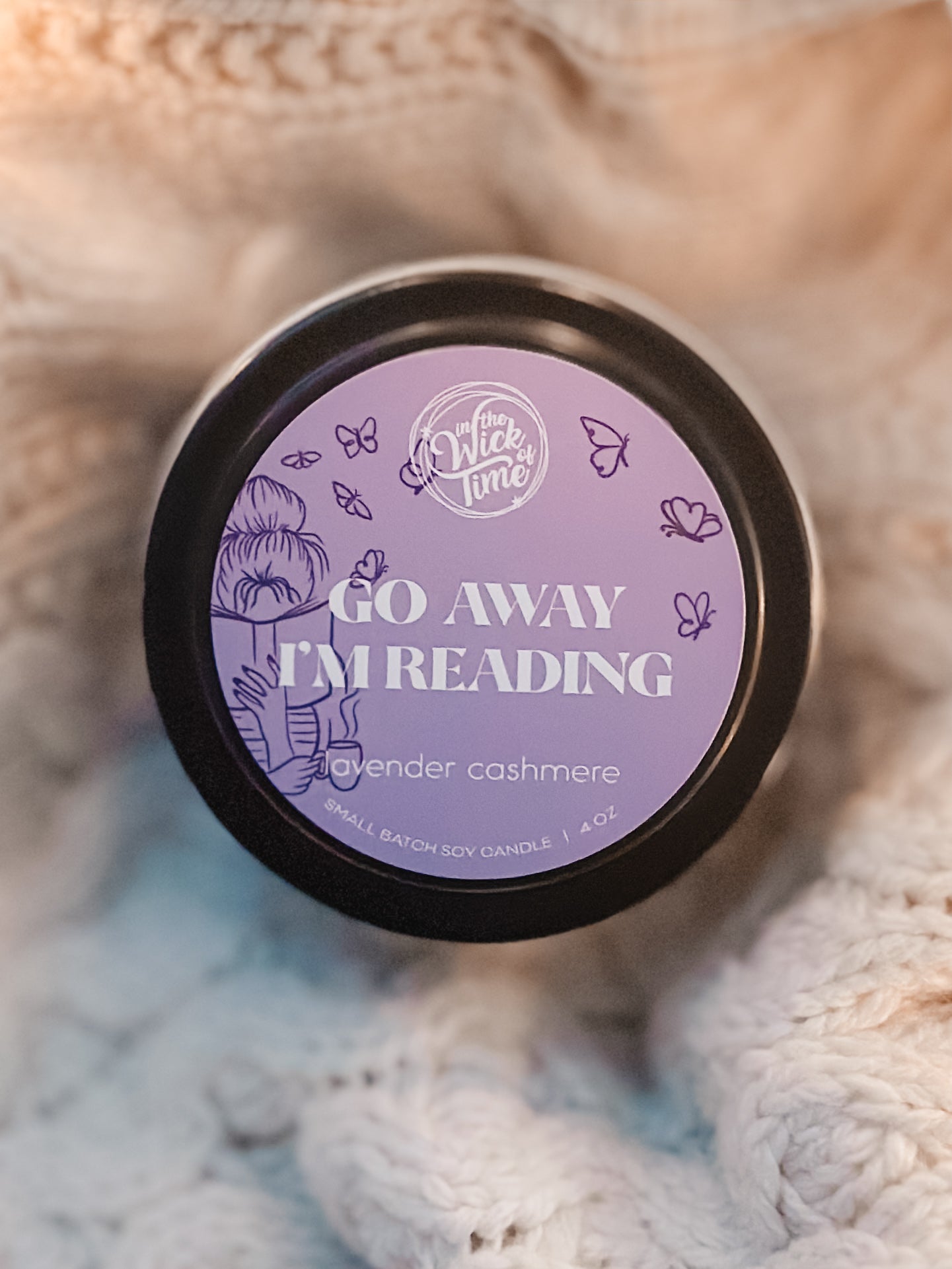 Go Away I'm Reading Candle 4 OZ - Starry Skies Austin