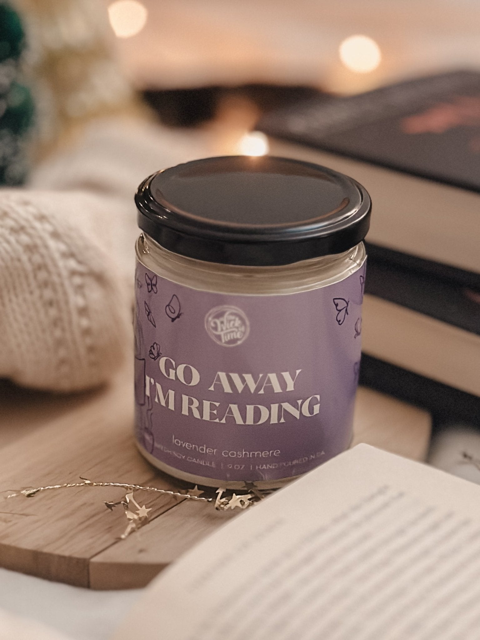 Go Away, I���m Reading Candle - Starry Skies Austin