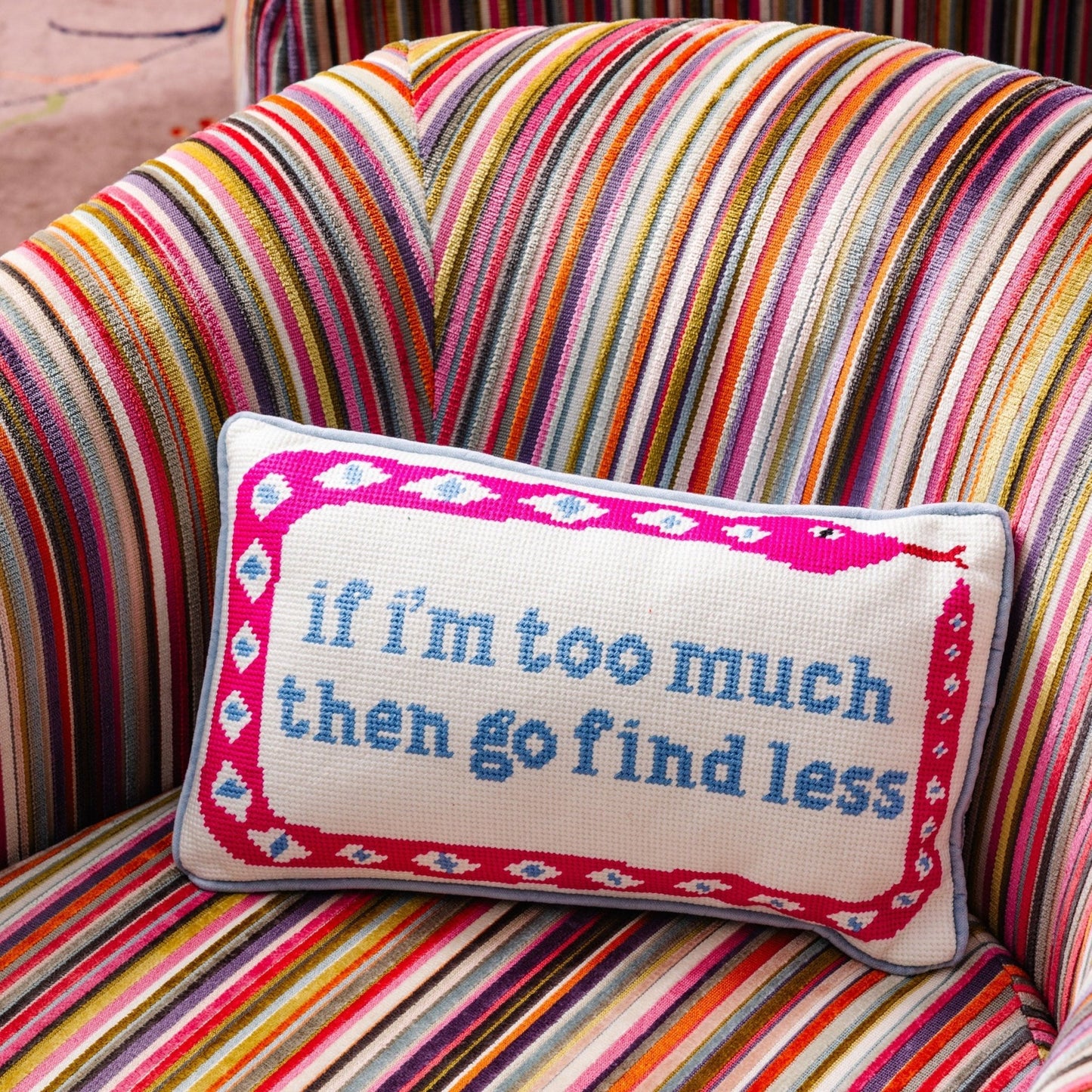 Go Find Less Needlepoint Pillow - Starry Skies Austin