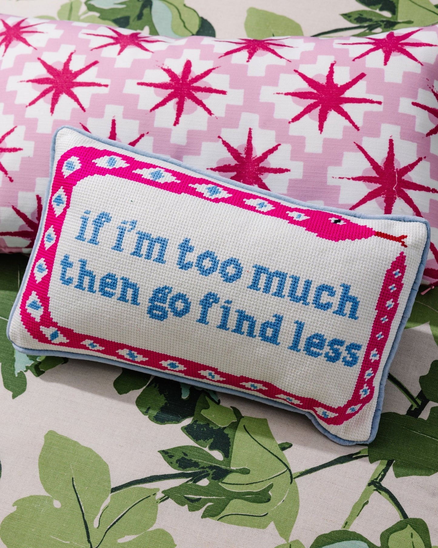 Go Find Less Needlepoint Pillow - Starry Skies Austin