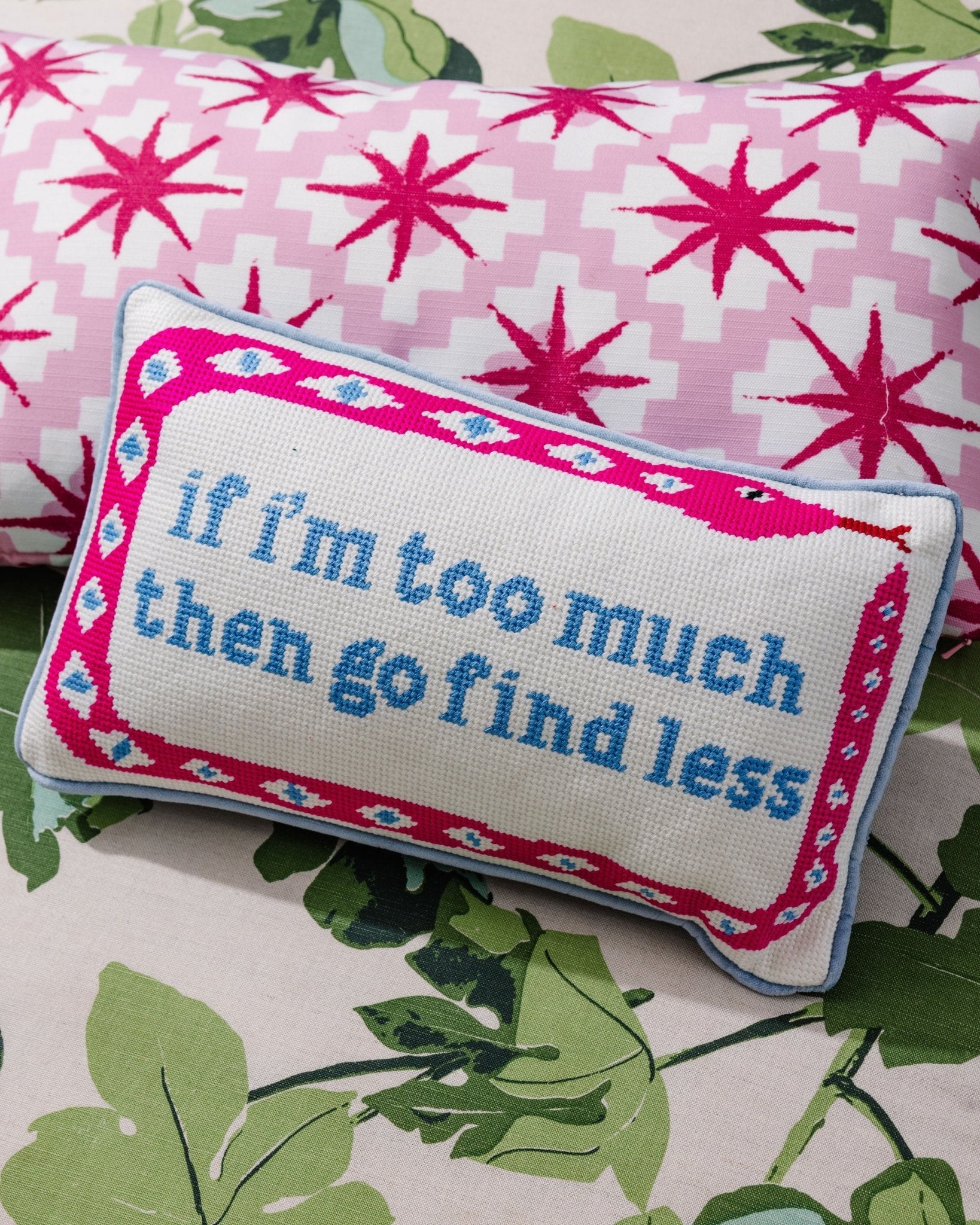 Go Find Less Needlepoint Pillow - Starry Skies Austin
