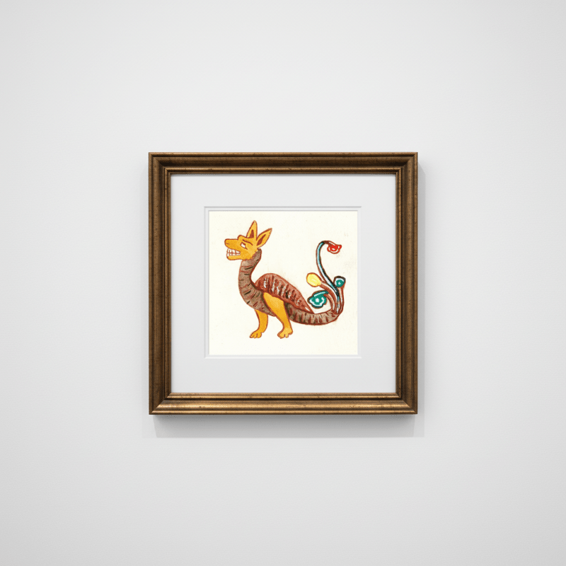 Golden Marginalia Dragon Fine Art Print Archival - Starry Skies Austin
