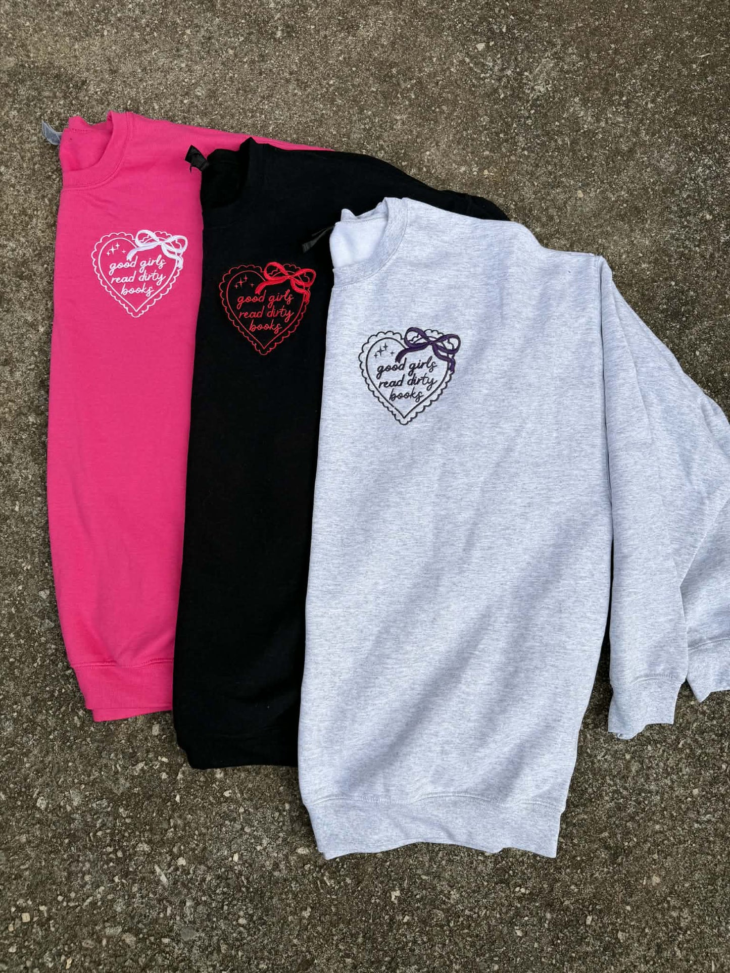 Good Girls Read Dirty Books Embroidered Sweatshirt - Starry Skies Austin