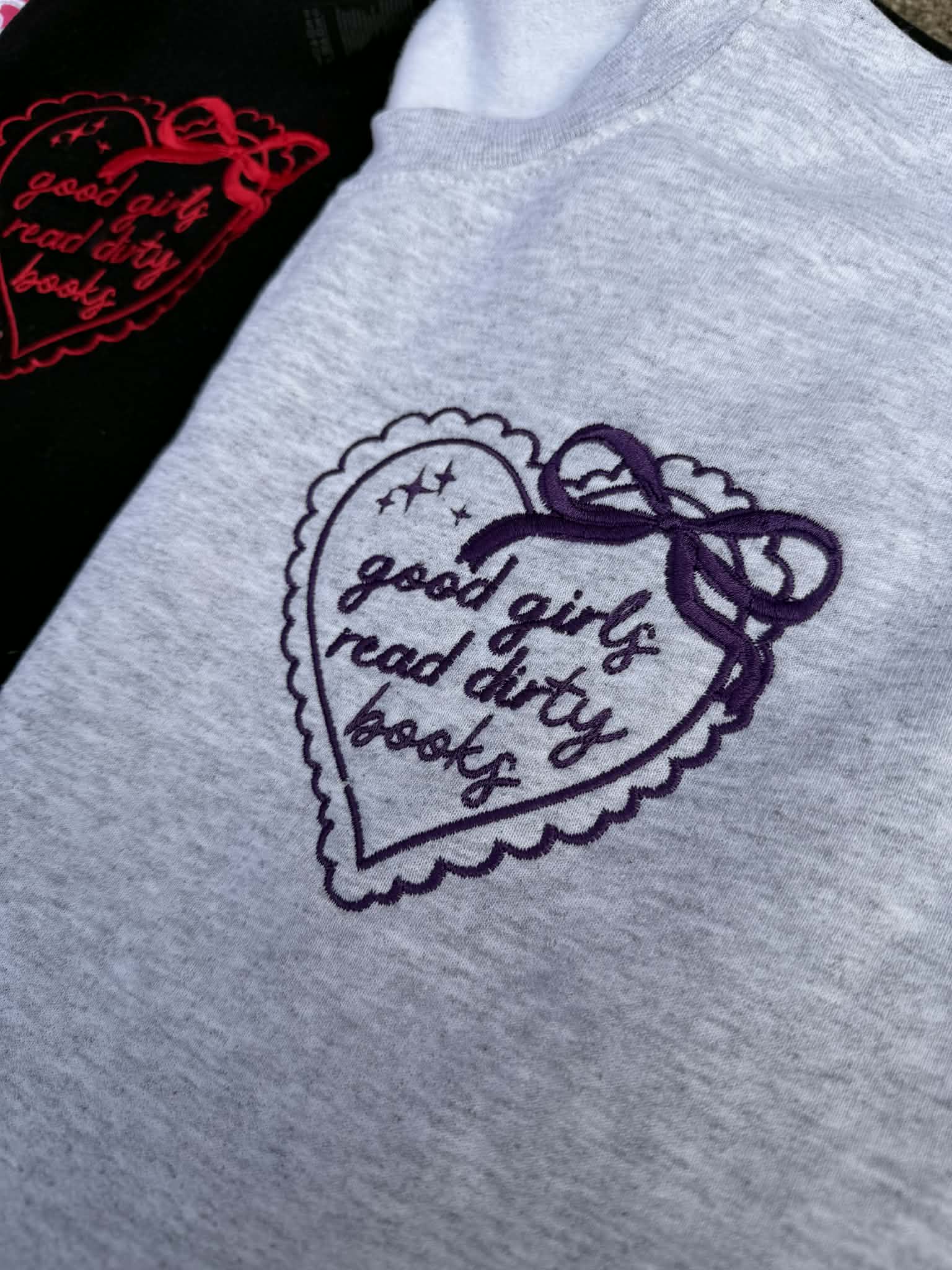 Good Girls Read Dirty Books Embroidered Sweatshirt - Starry Skies Austin