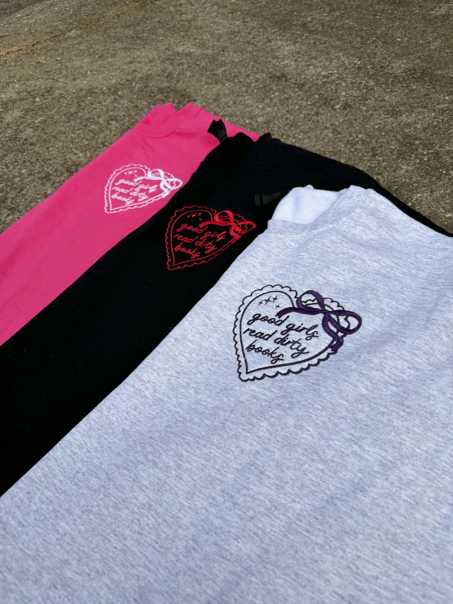 Good Girls Read Dirty Books Embroidered Sweatshirt - Starry Skies Austin