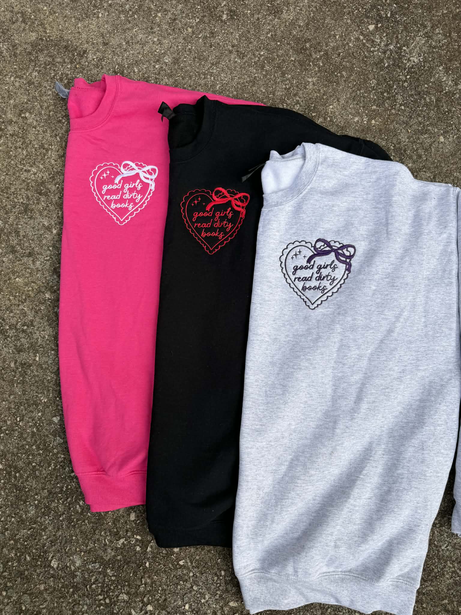 Good Girls Read Dirty Books Embroidered Sweatshirt - Starry Skies Austin