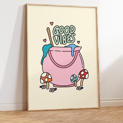 Good Vibes Unframed Art Print - Starry Skies Austin
