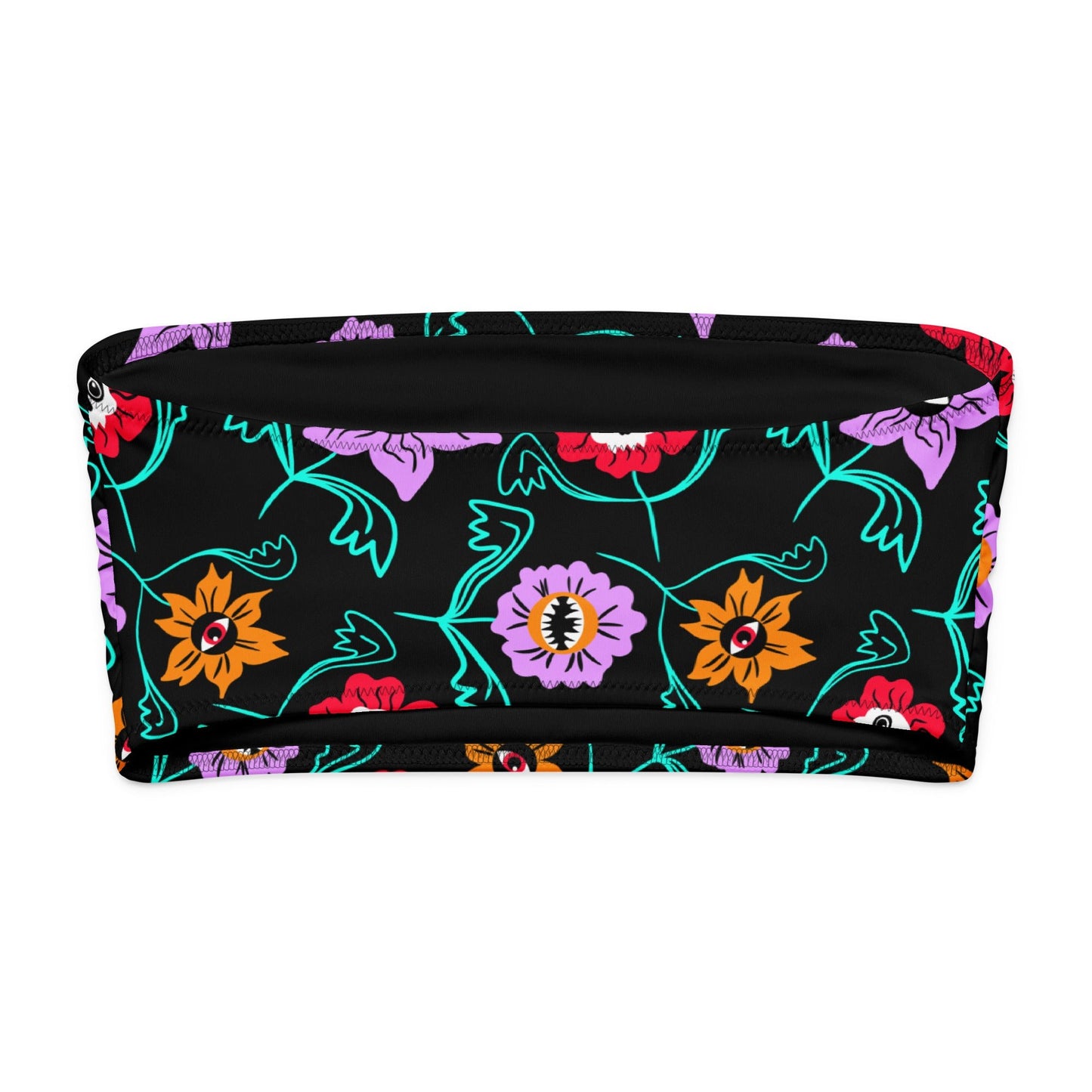 Gothic Floral Bandeau Bikini Top - Starry Skies Austin