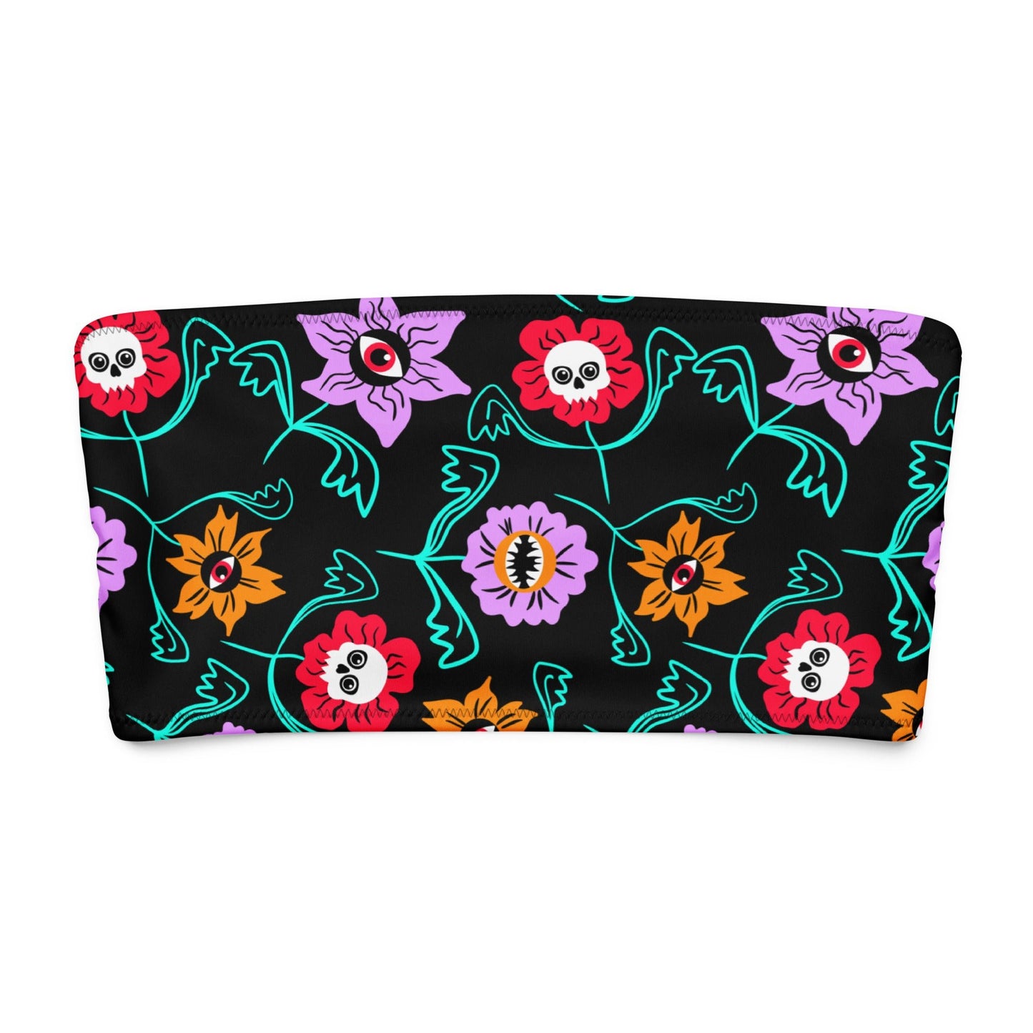 Gothic Floral Bandeau Bikini Top - Starry Skies Austin
