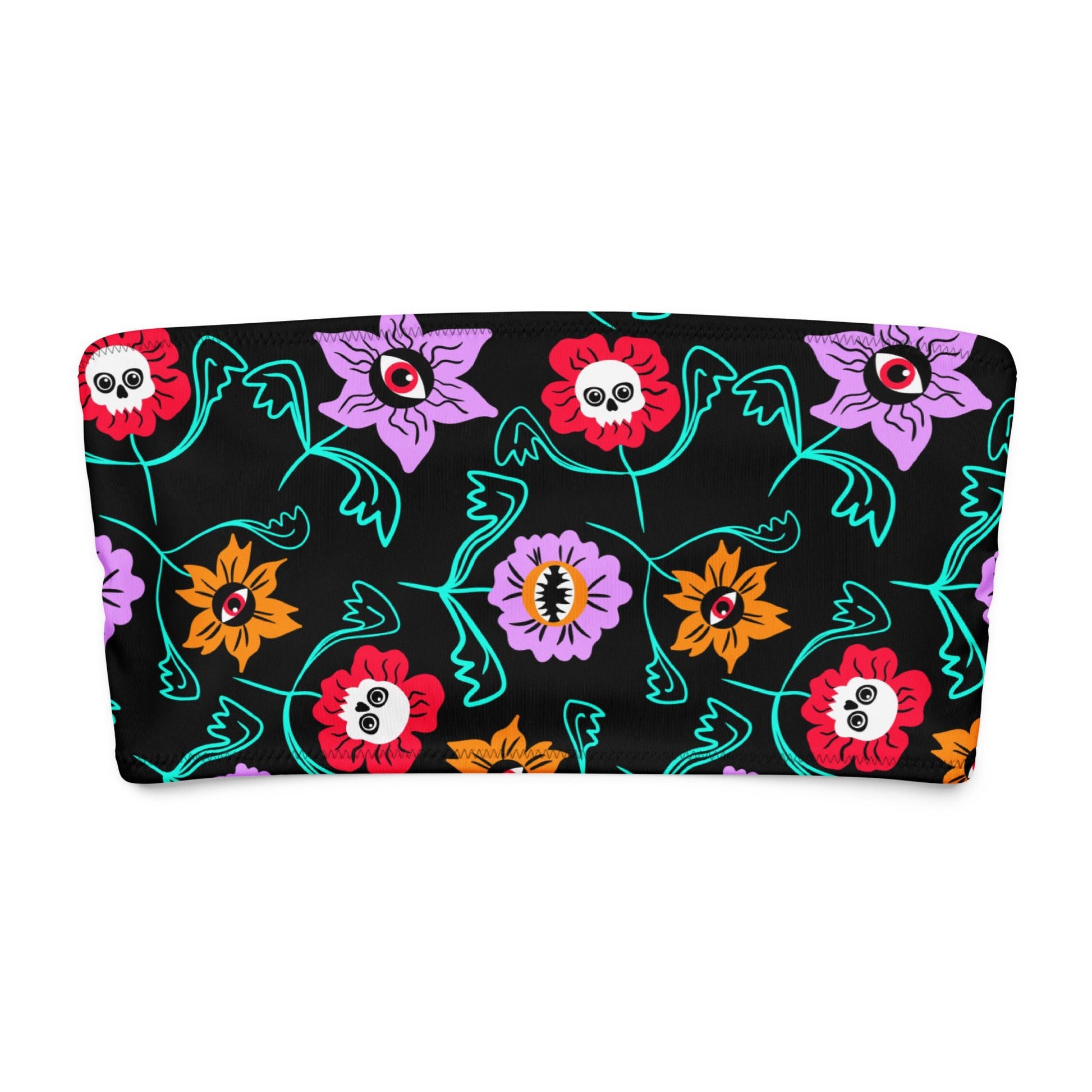 Gothic Floral Bandeau Bikini Top - Starry Skies Austin