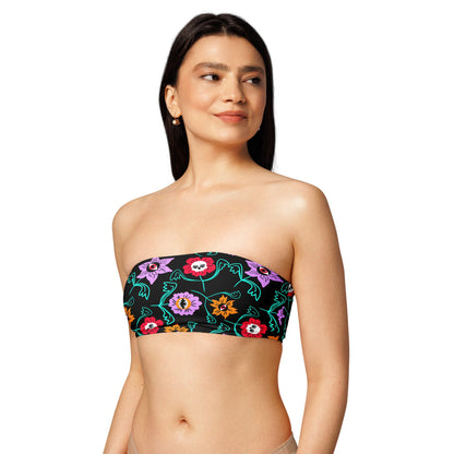 Gothic Floral Bandeau Bikini Top - Starry Skies Austin