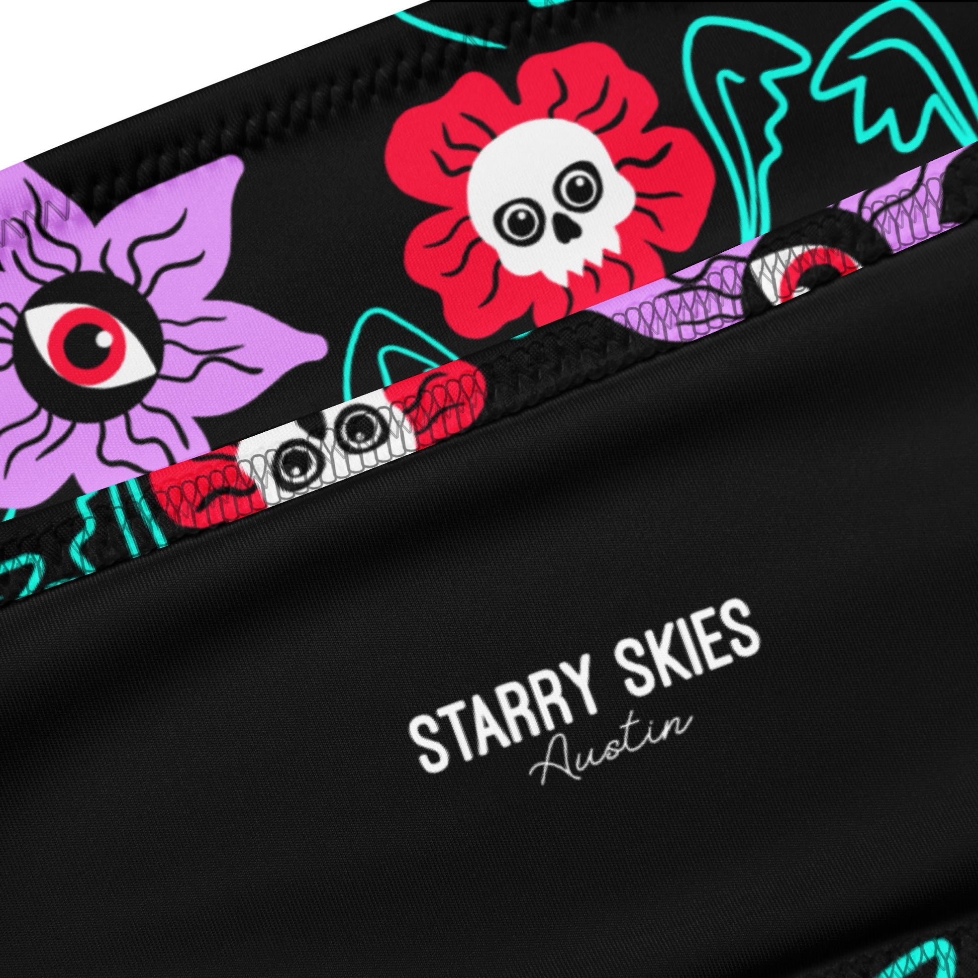 Gothic Floral Bandeau Bikini Top - Starry Skies Austin