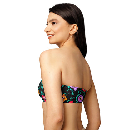 Gothic Floral Bandeau Bikini Top - Starry Skies Austin