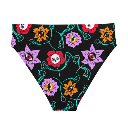 Gothic Floral High - Waisted Bikini Bottom - Starry Skies Austin