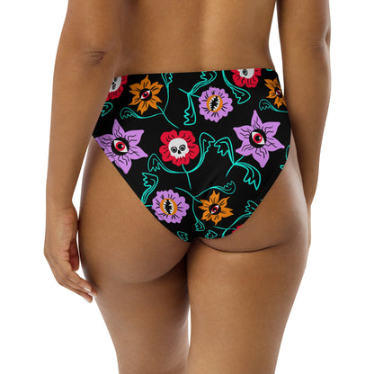 Gothic Floral High - Waisted Bikini Bottom - Starry Skies Austin