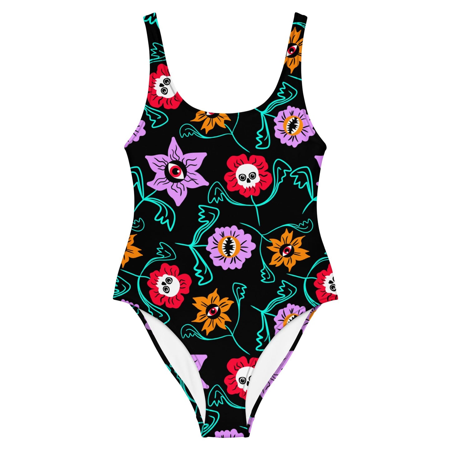 Gothic Floral One - Piece Swimsuit - Starry Skies Austin