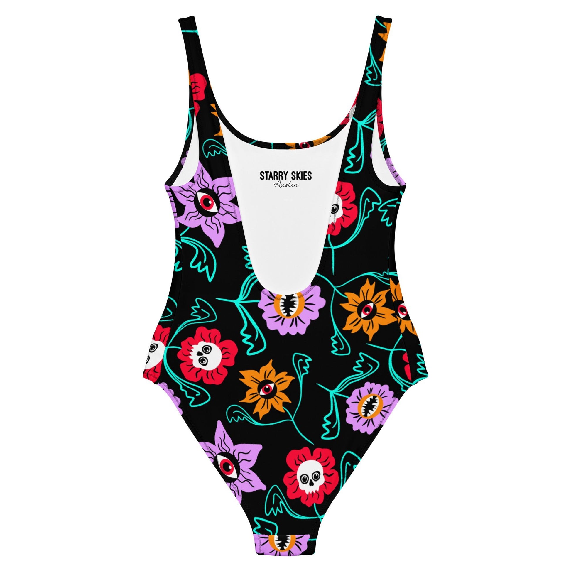 Gothic Floral One - Piece Swimsuit - Starry Skies Austin