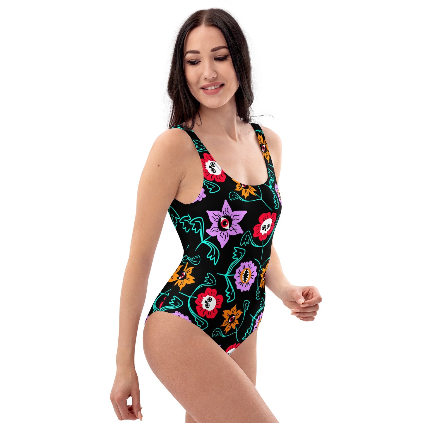 Gothic Floral One - Piece Swimsuit - Starry Skies Austin