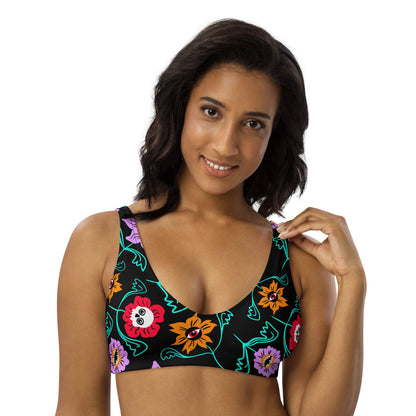 Gothic Floral Padded Bikini Top - Starry Skies Austin
