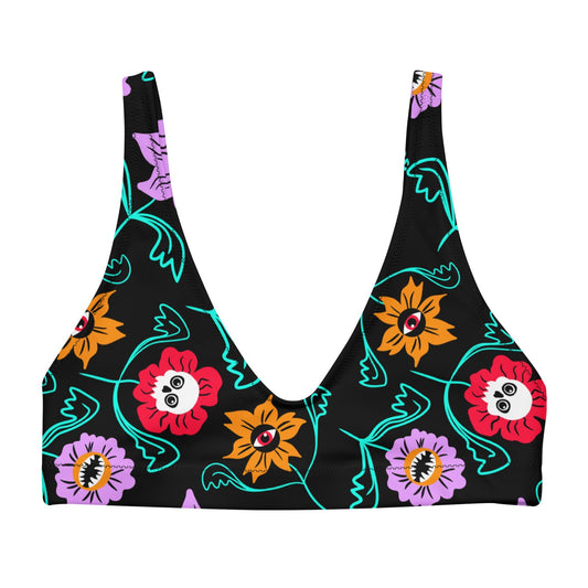 Gothic Floral Padded Bikini Top - Starry Skies Austin