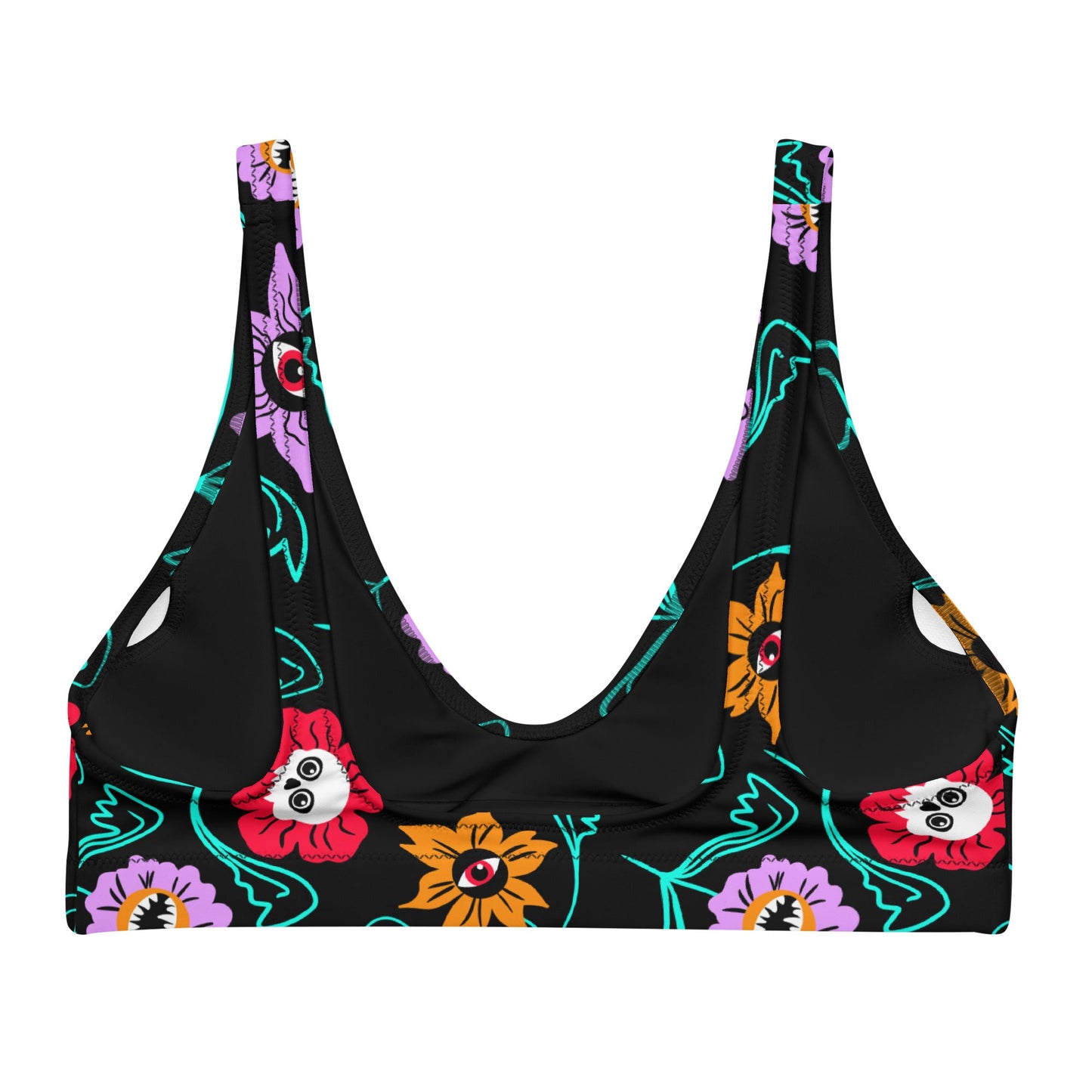Gothic Floral Padded Bikini Top - Starry Skies Austin