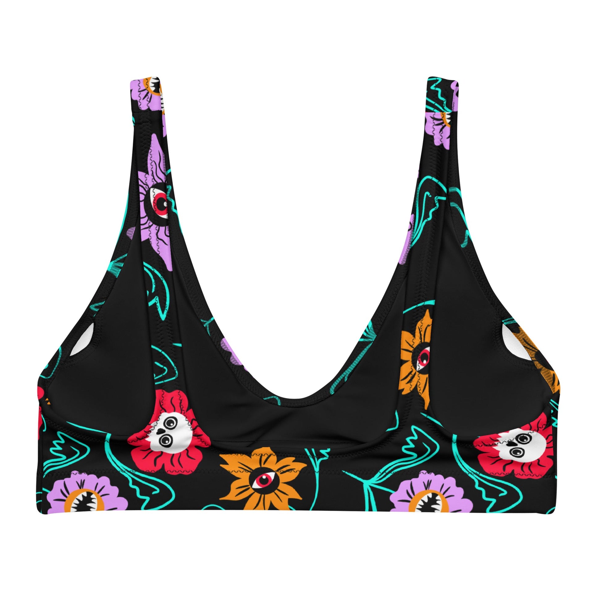 Gothic Floral Padded Bikini Top - Starry Skies Austin