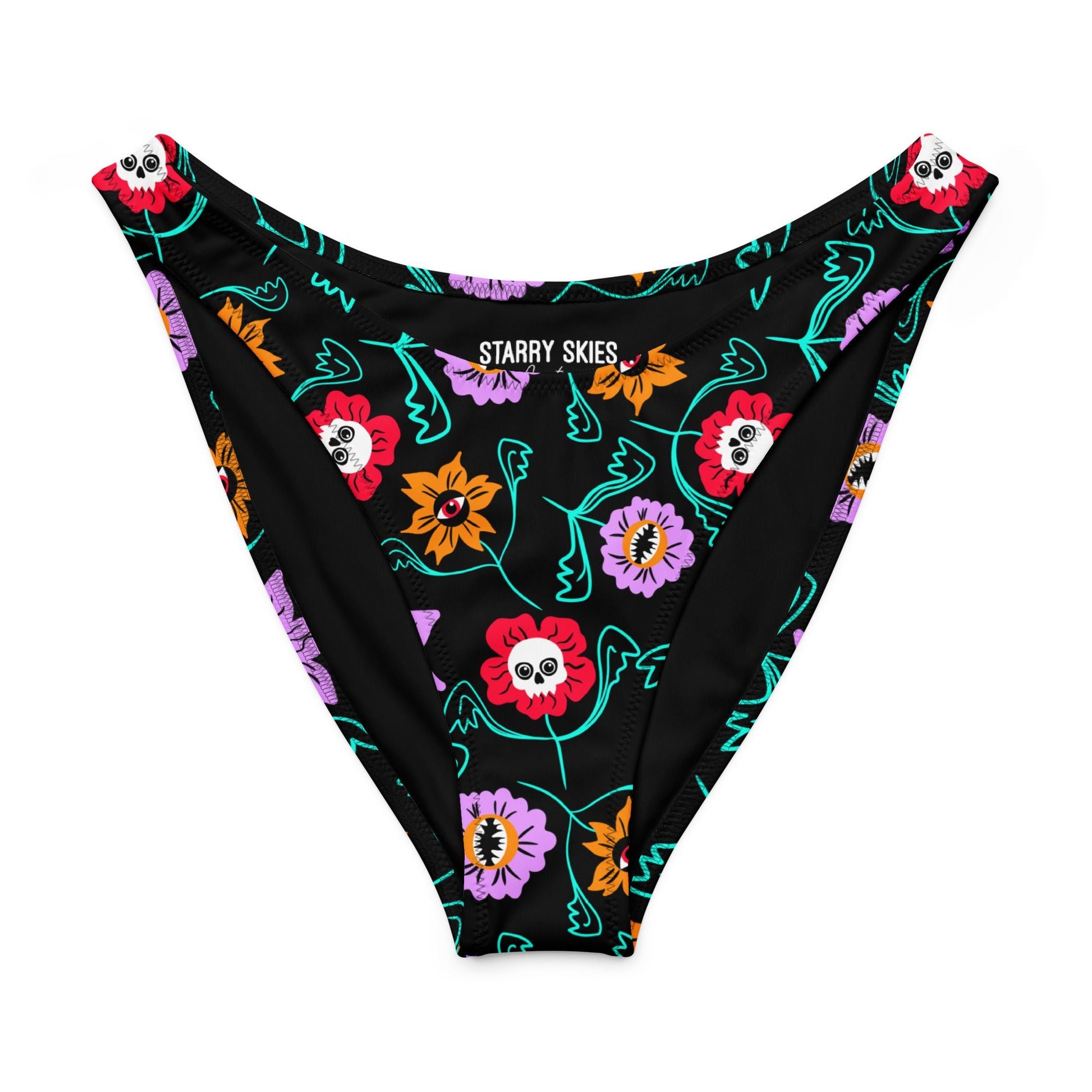 Gothic Floral V - cut Bikini Bottom - Starry Skies Austin