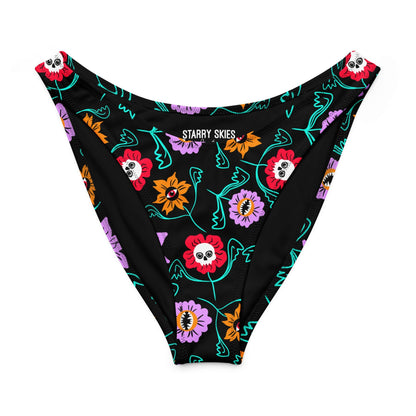 Gothic Floral V - cut Bikini Bottom - Starry Skies Austin