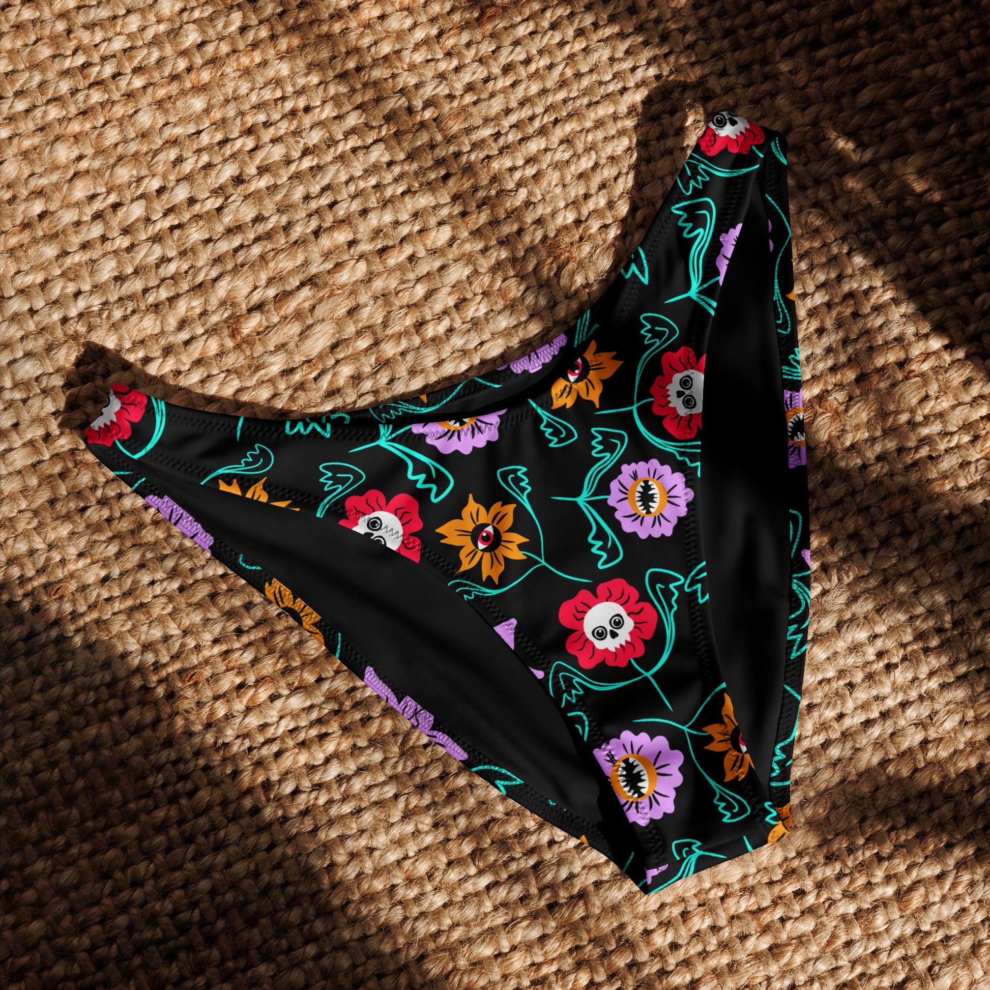 Gothic Floral V - cut Bikini Bottom - Starry Skies Austin
