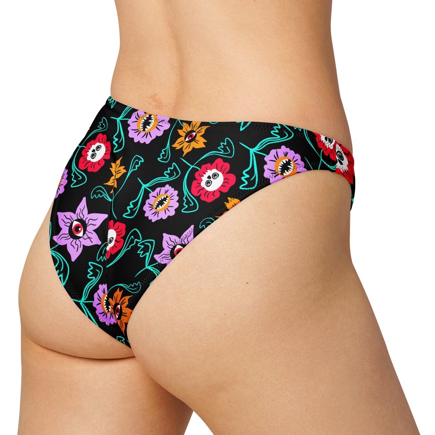 Gothic Floral V - cut Bikini Bottom - Starry Skies Austin