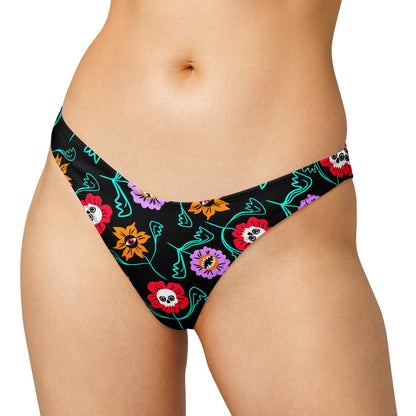 Gothic Floral V - cut Bikini Bottom - Starry Skies Austin