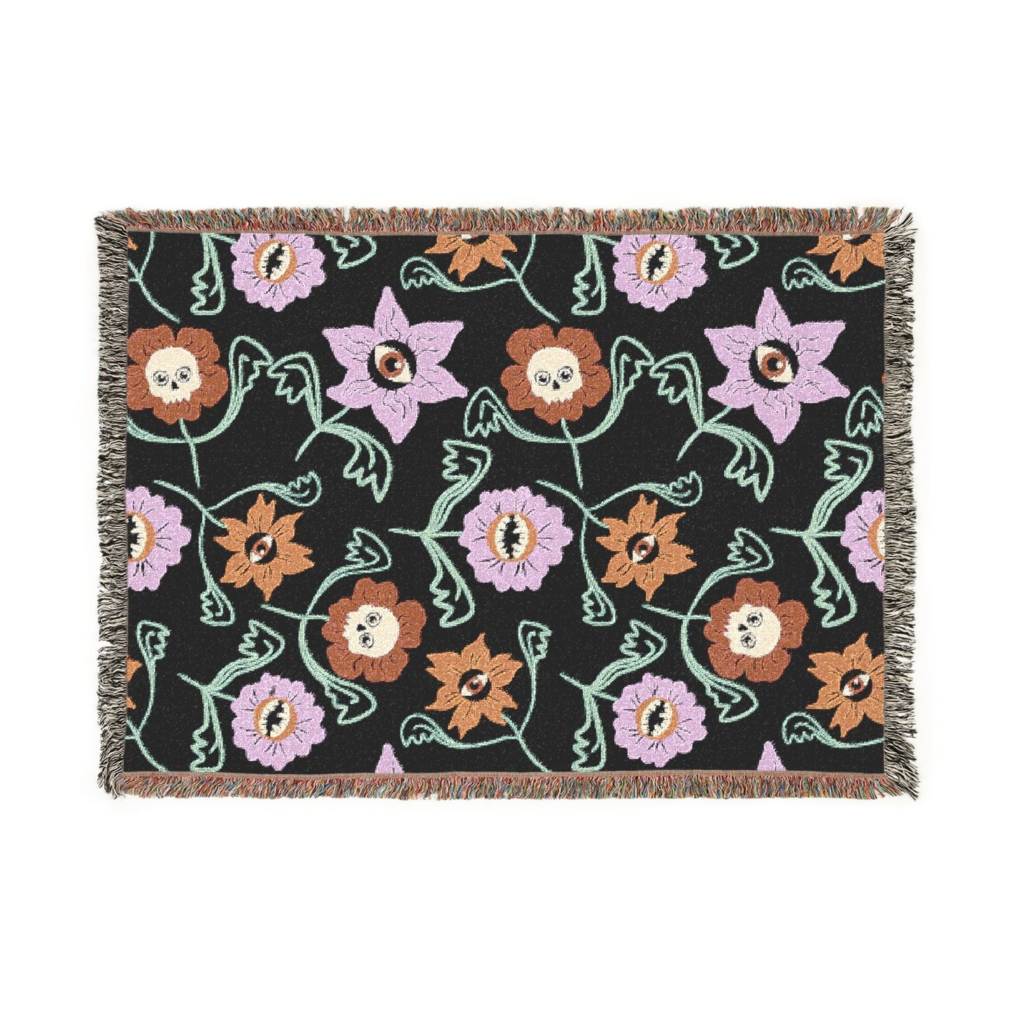 Gothic Floral Woven Blanket - Starry Skies Austin