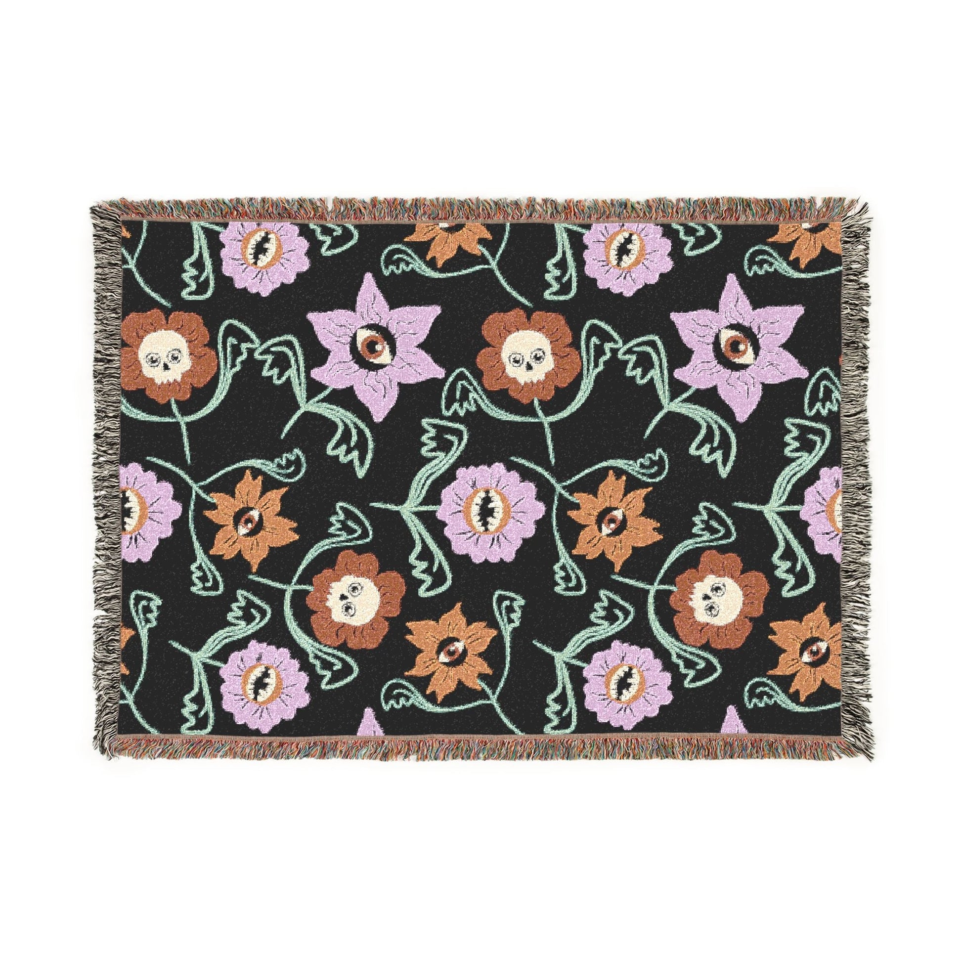 Gothic Floral Woven Blanket - Starry Skies Austin
