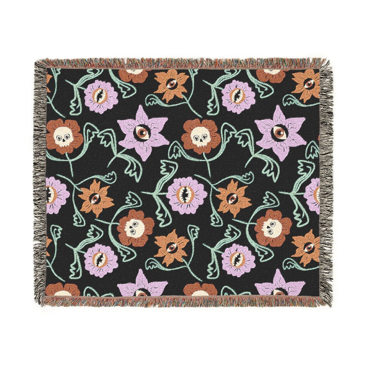 Gothic Floral Woven Blanket - Starry Skies Austin