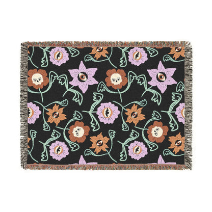 Gothic Floral Woven Blanket - Starry Skies Austin