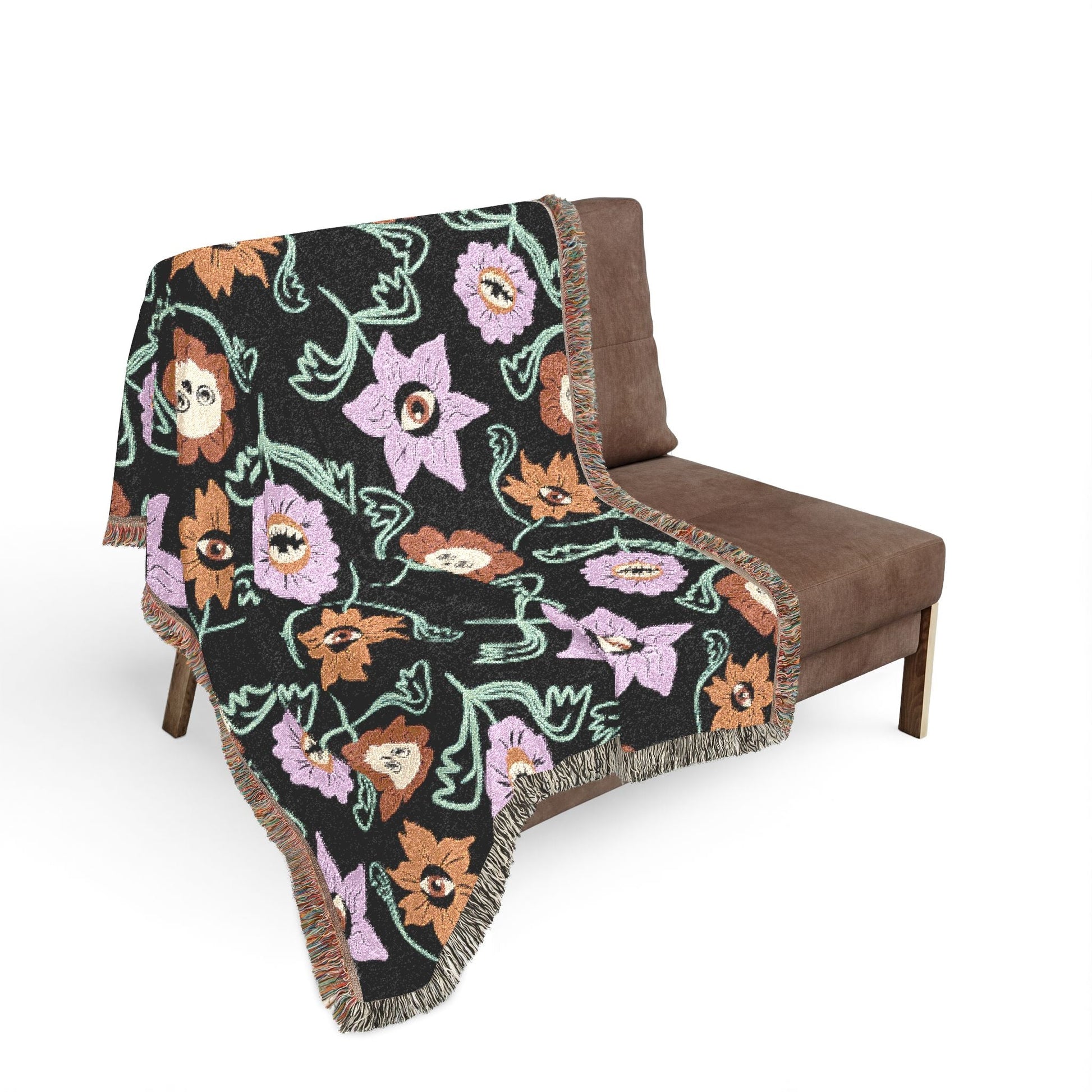 Gothic Floral Woven Blanket - Starry Skies Austin