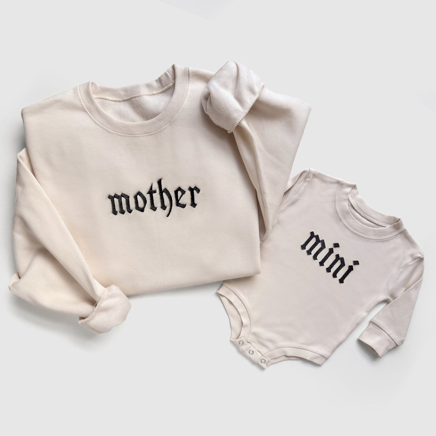 Gothic Mother & Mini Embroidered Matching Sweatshirts - Starry Skies Austin