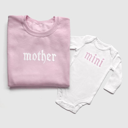 Gothic Mother & Mini Embroidered Matching Sweatshirts - Starry Skies Austin