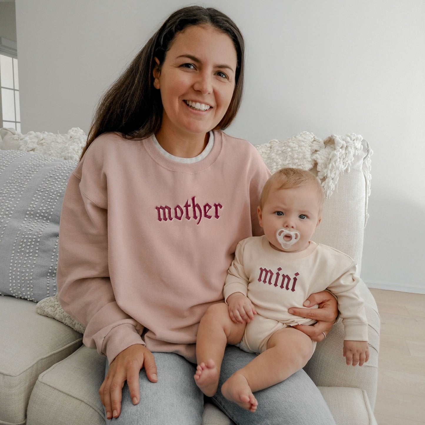 Gothic Mother & Mini Embroidered Matching Sweatshirts - Starry Skies Austin
