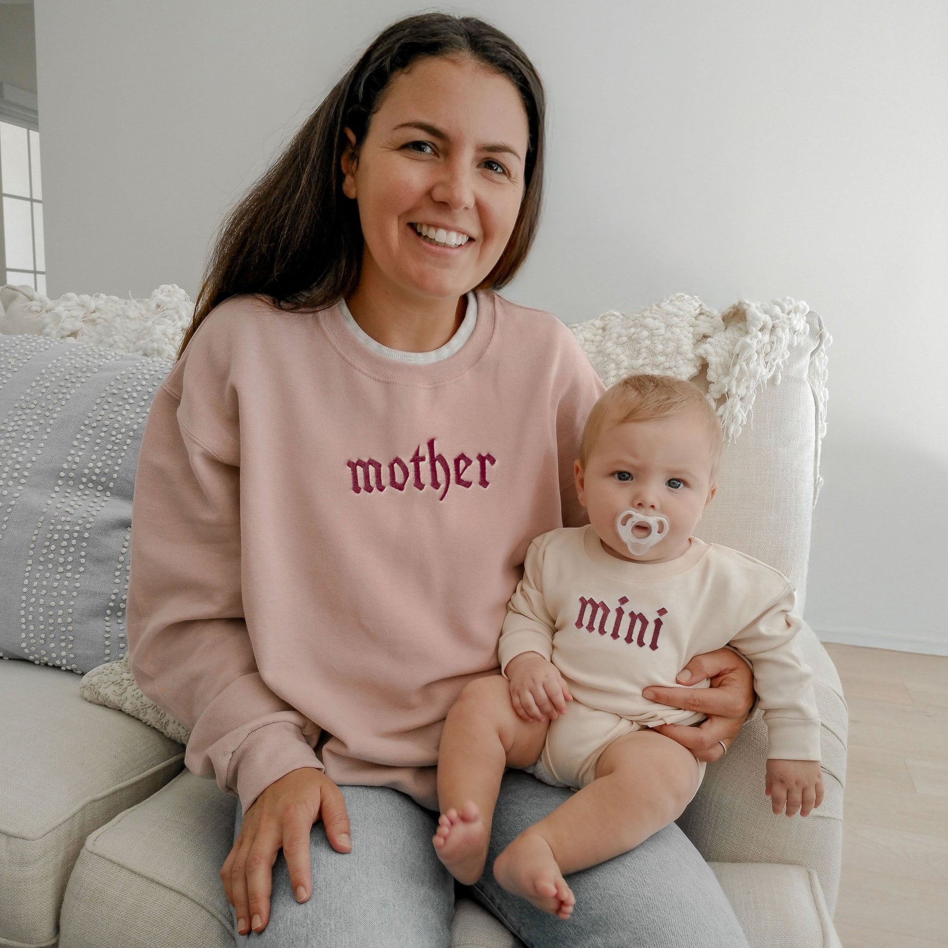 Gothic Mother & Mini Embroidered Matching Sweatshirts - Starry Skies Austin