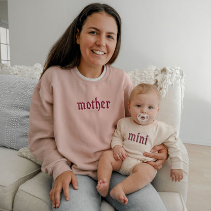 Gothic Mother & Mini Embroidered Matching Sweatshirts - Starry Skies Austin